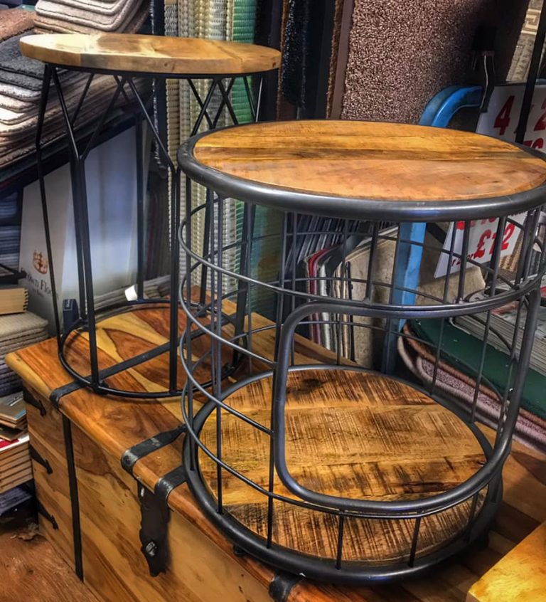 Romney Marsh Carpets Kent Metal Framed Wooden Stools