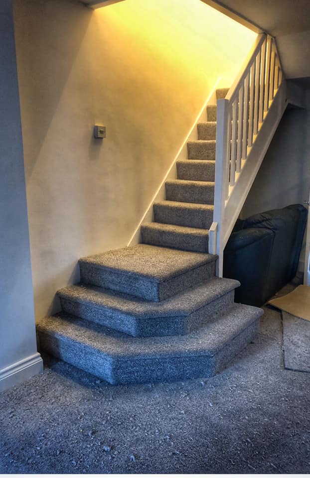 Romney Marsh Carpets Kent Stair Carpet with unusual stairs